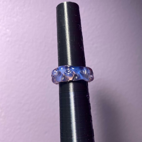 “CORAL MIRAGE” UNIQUE IMPORTED ARTISAN GLASS RING - Picture 12 of 12